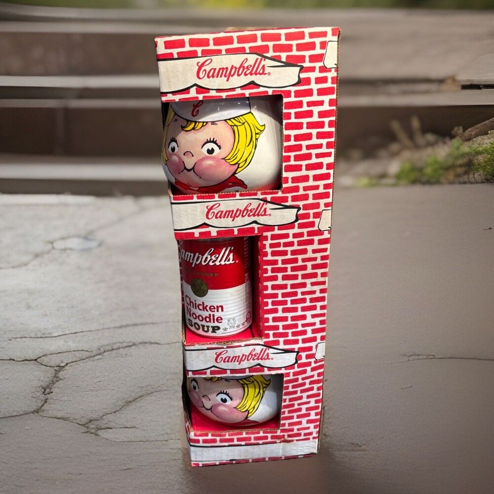 One set of 2 Collectible Campbell's Soup Kids Mugs 16 oz 1998 In Box